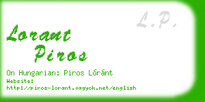 lorant piros business card