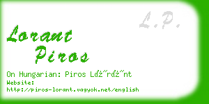 lorant piros business card